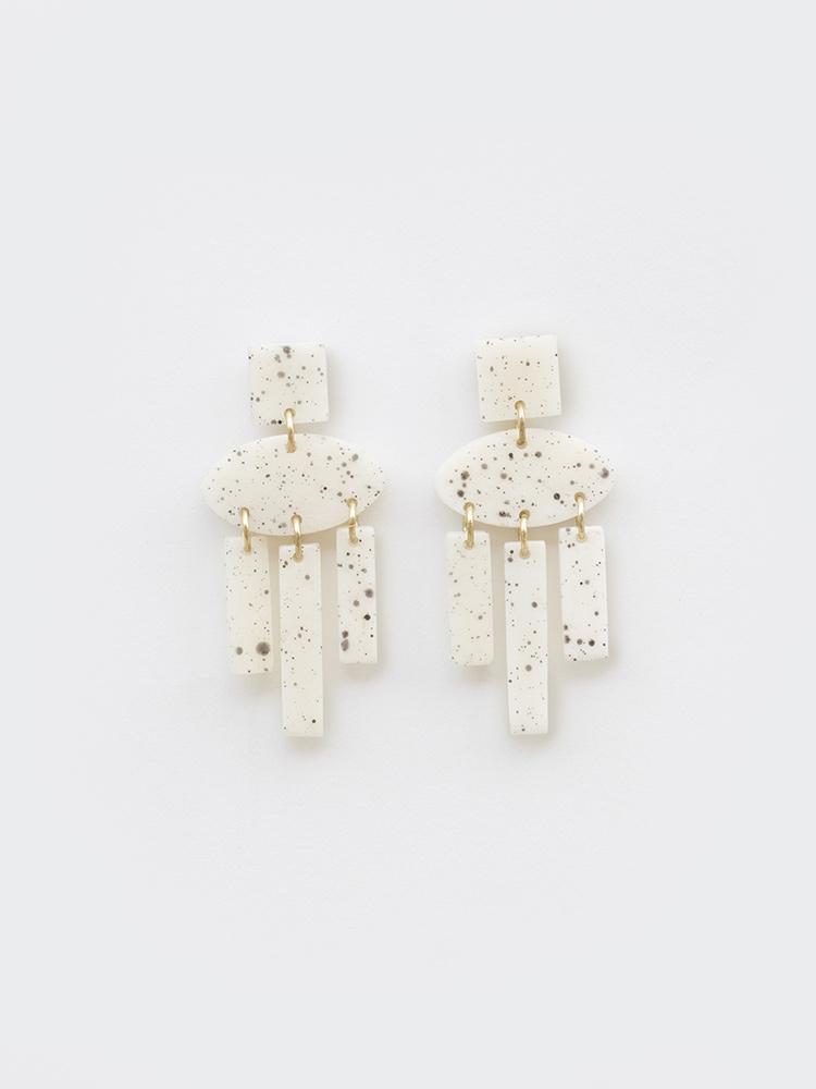 Dappled Shapes Earrings - White