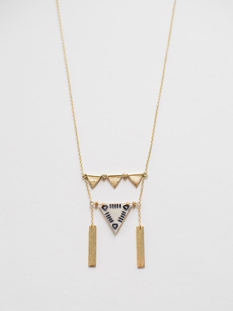 Oblique Triangle Necklace - Gold
