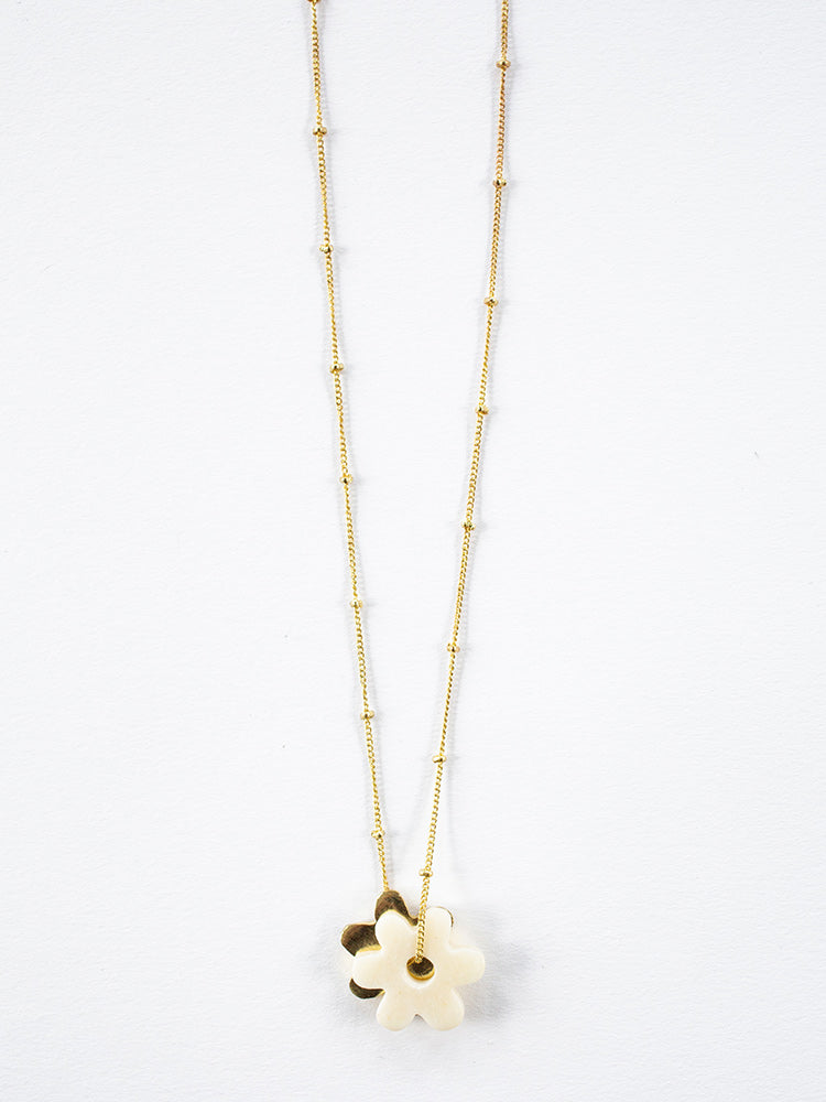 Layered Flower Necklace - Gold