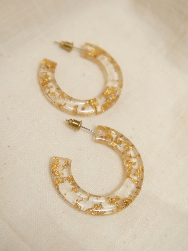 Goa Resin Hoops - Gold
