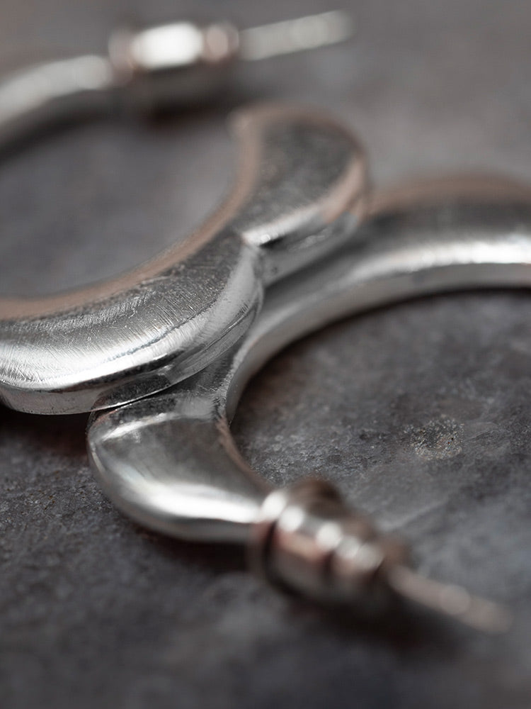 Petal Hoops - Silver