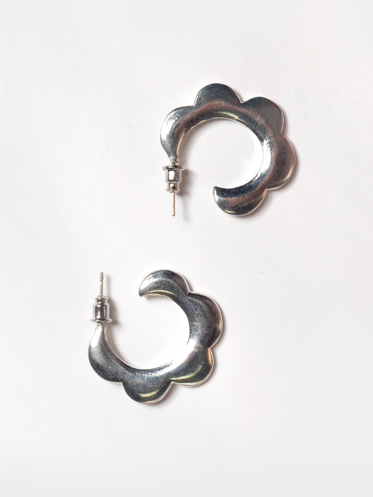 Petal Hoops - Silver