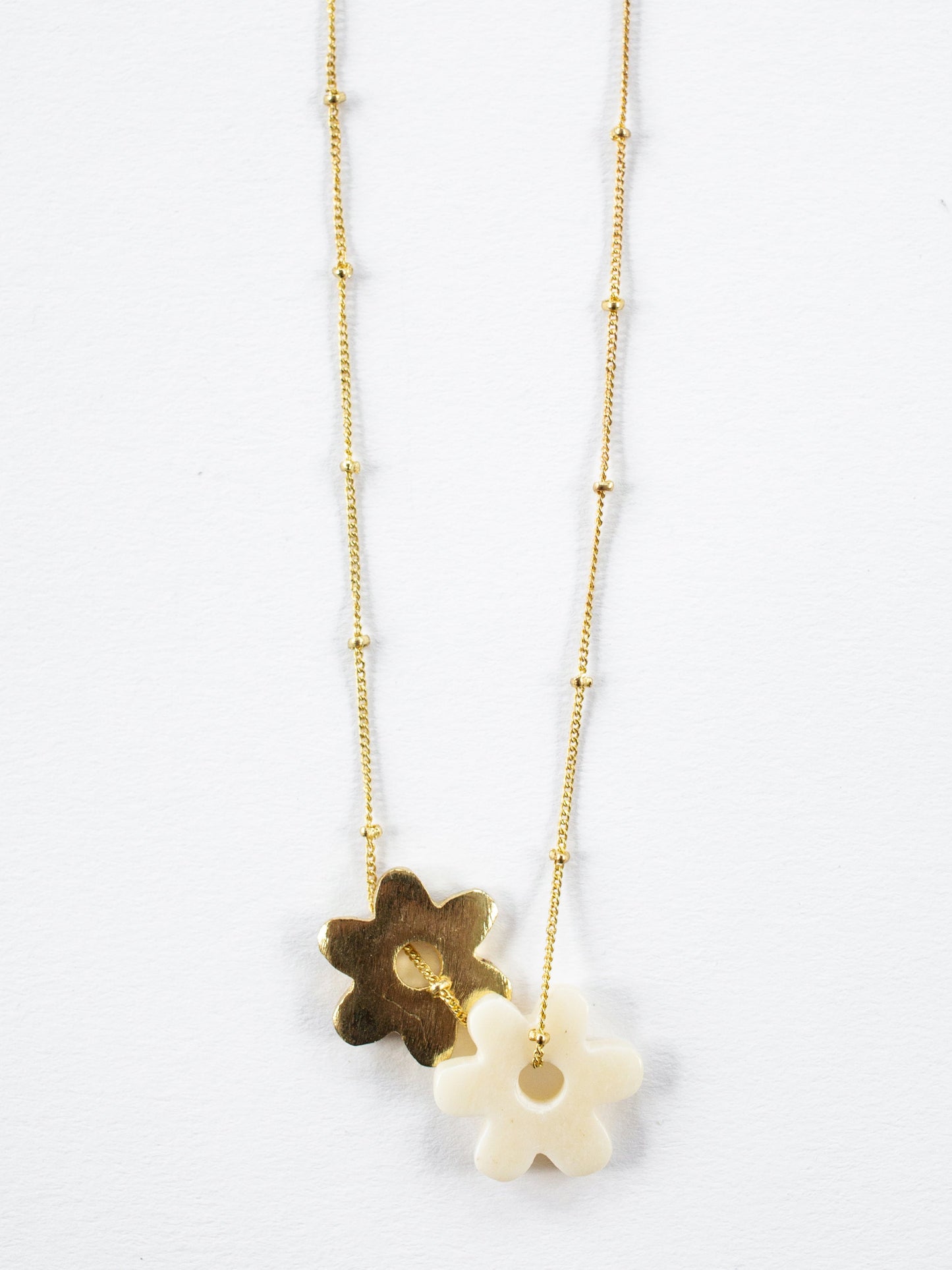 Layered Flower Necklace - Gold