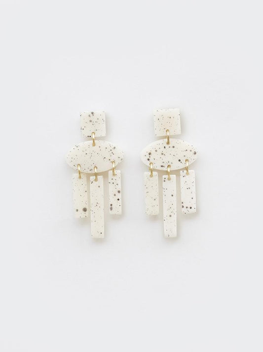 Dappled Shapes Earrings - White