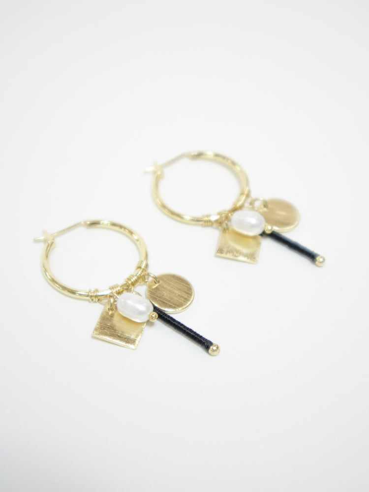 Multi Charm Hoop Earrings - Gold